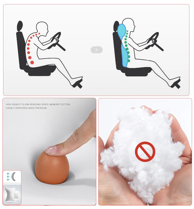 Car Seat Head Support Cushion Lumbar Pillow Accessories