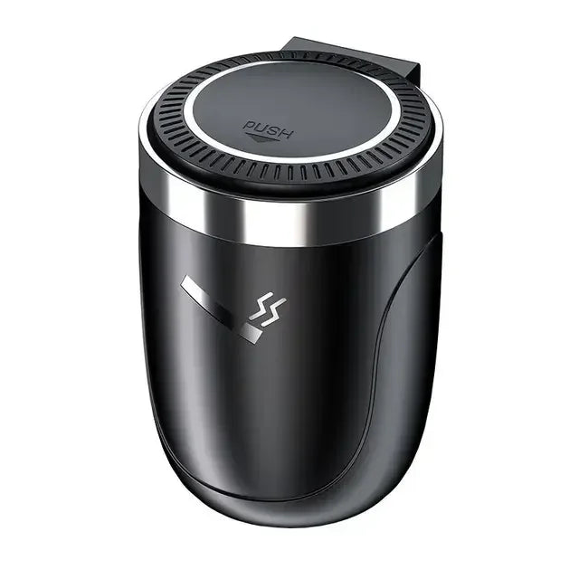 Portable LED Light Push Type Car Ashtray
