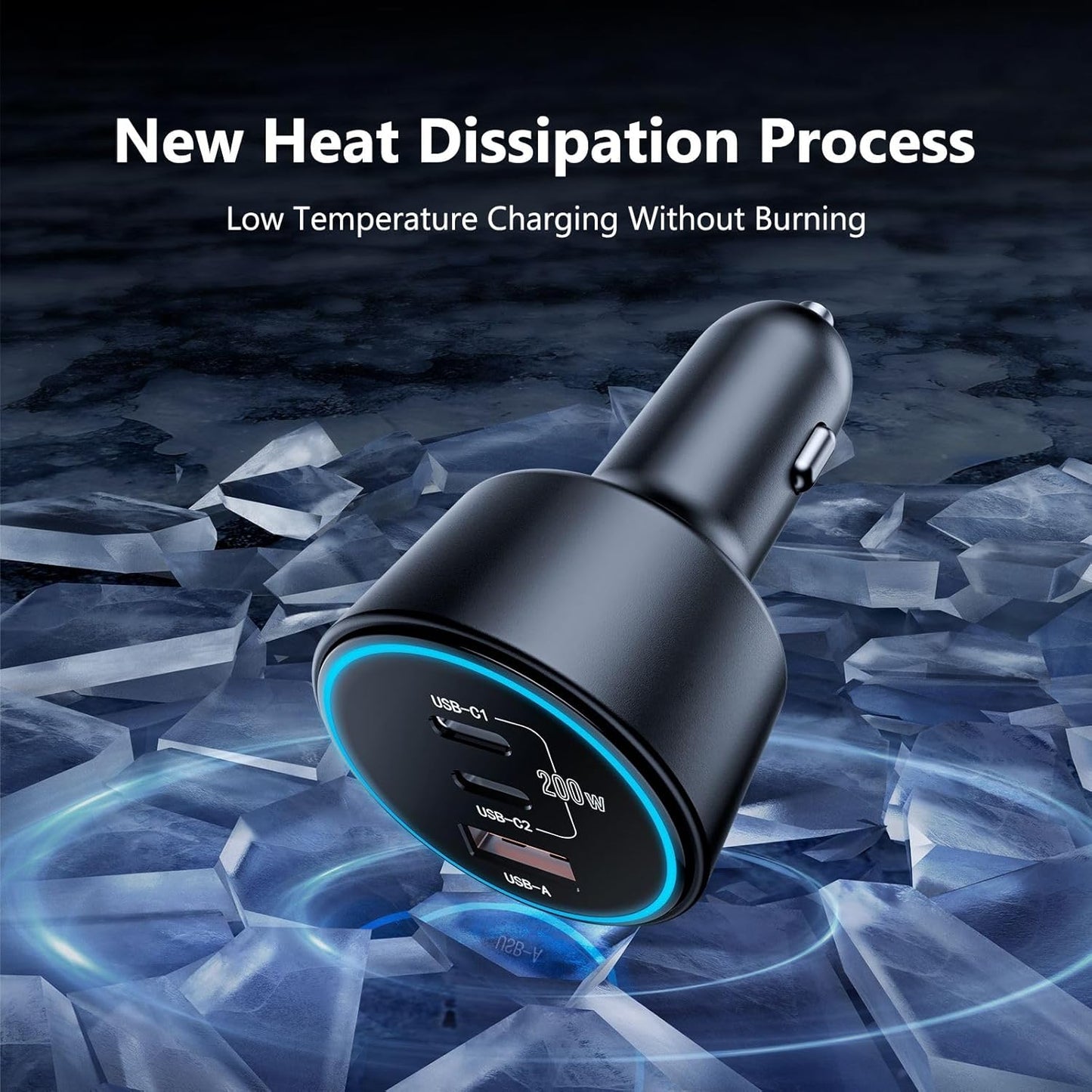 [3 in 1] USB C Car Charger, 4-Port 90W Super Fast Charging Cigarette Lighter Adapter
