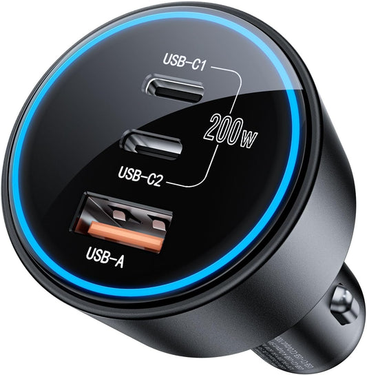 [3 in 1] USB C Car Charger, 4-Port 90W Super Fast Charging Cigarette Lighter Adapter